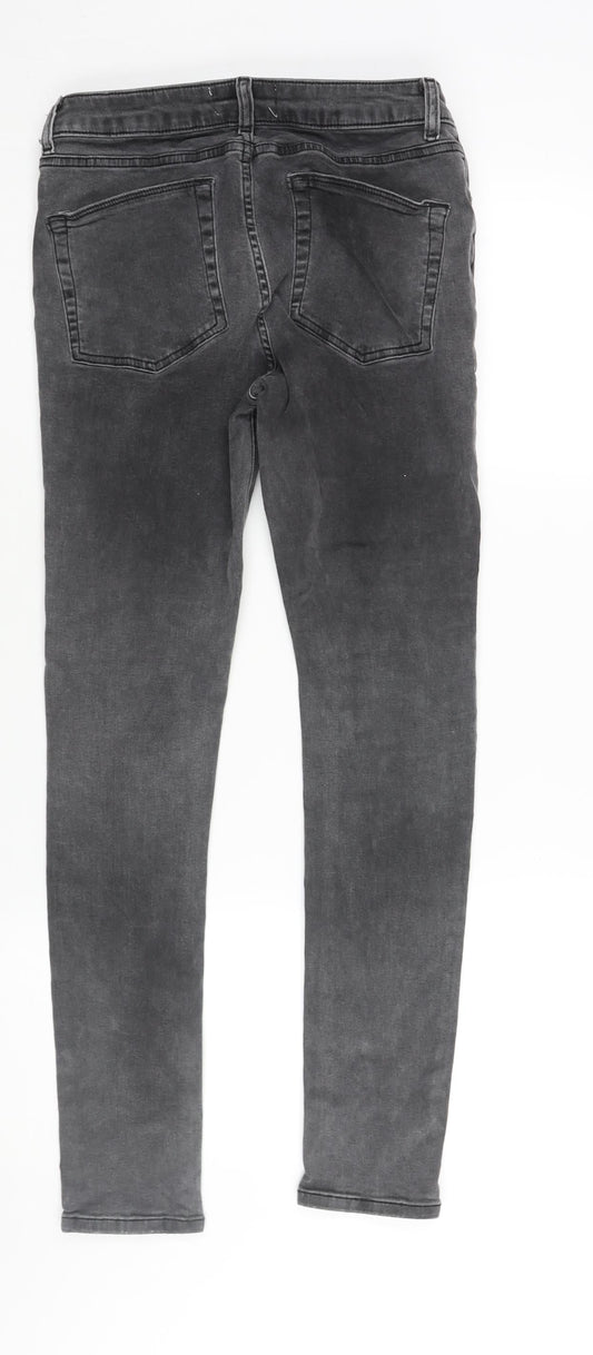 ASOS Mens Grey Cotton Skinny Jeans Size 26 in L32 in Regular Zip