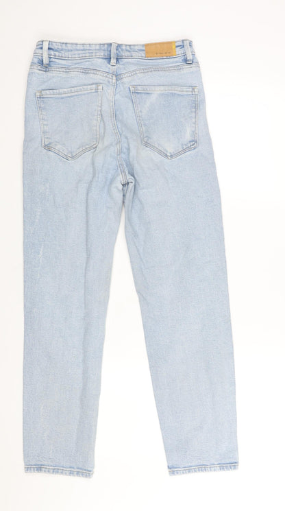 Stradivarius] Womens Blue Cotton Mom Jeans Size 12 L26 in Regular Zip