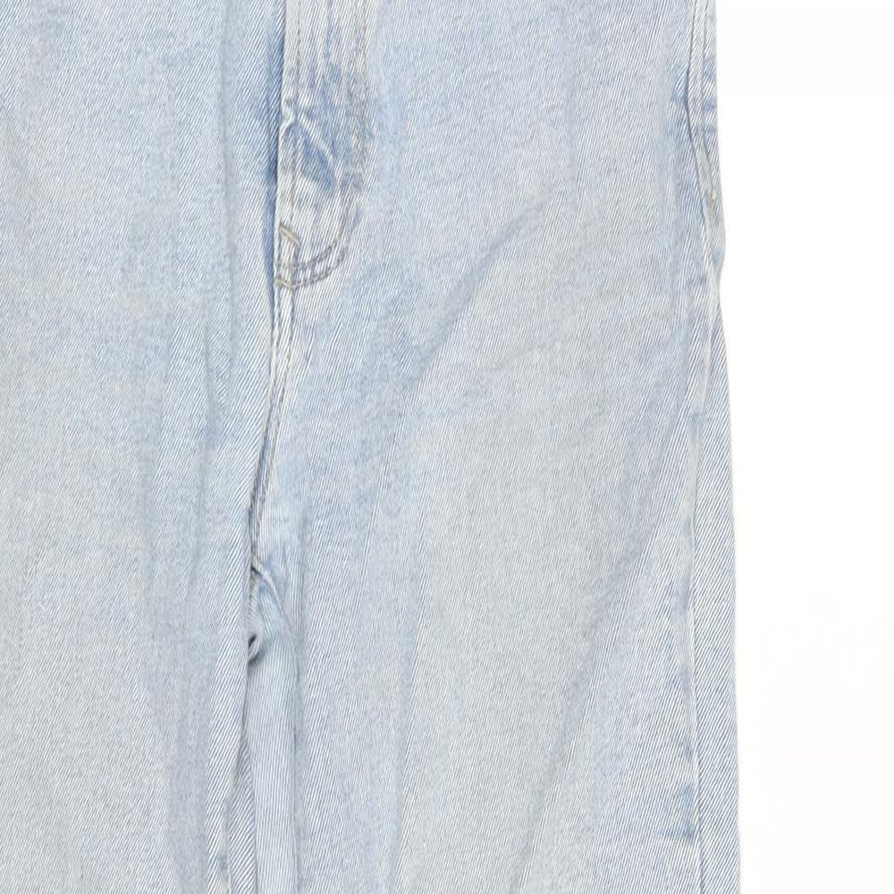 Stradivarius] Womens Blue Cotton Mom Jeans Size 12 L26 in Regular Zip