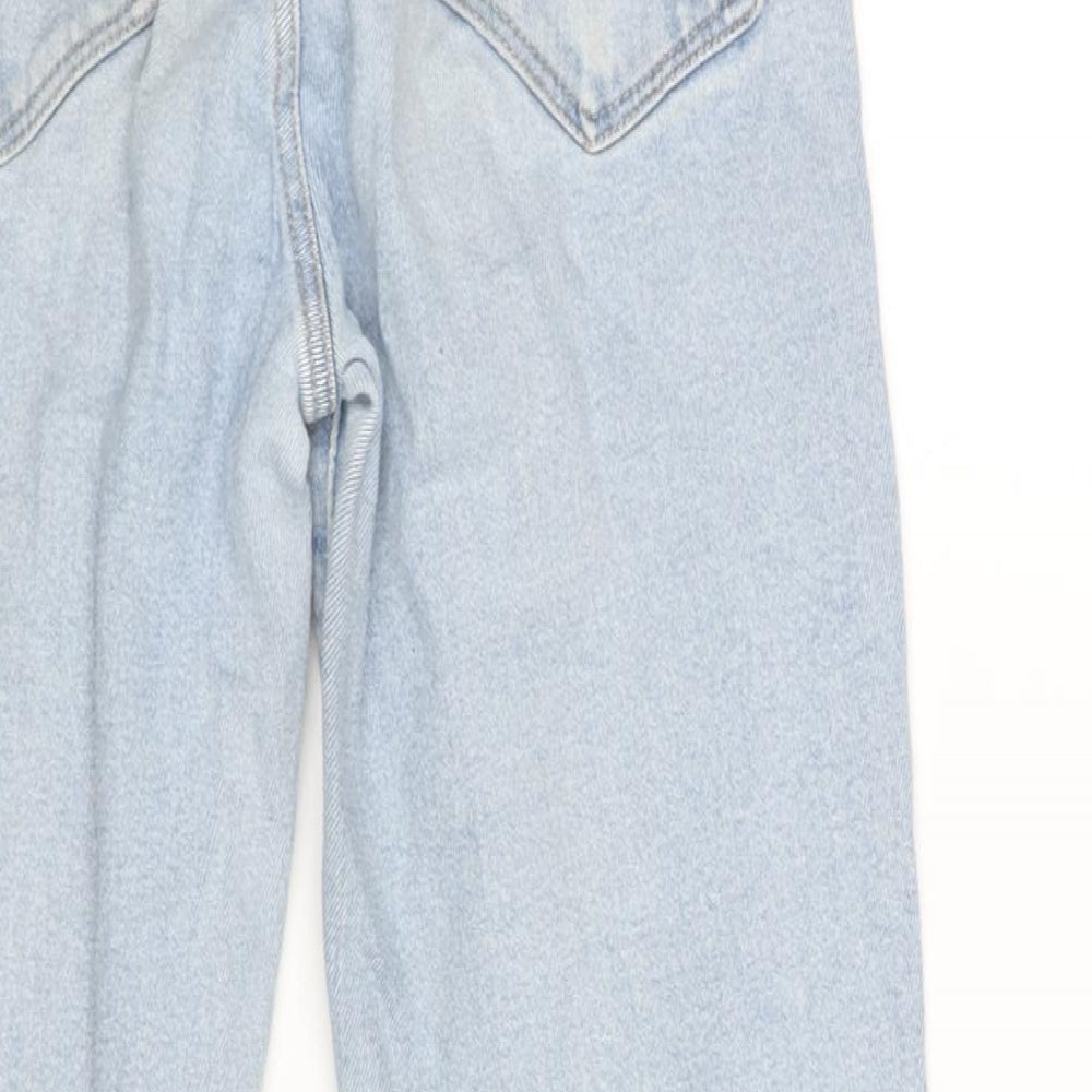 Stradivarius] Womens Blue Cotton Mom Jeans Size 12 L26 in Regular Zip