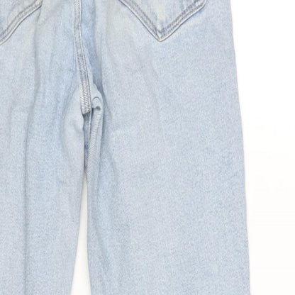 Stradivarius] Womens Blue Cotton Mom Jeans Size 12 L26 in Regular Zip
