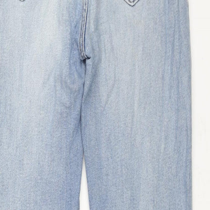 Gap Womens Blue Cotton Straight Jeans Size 10 L26 in Regular Button - Raw Hem