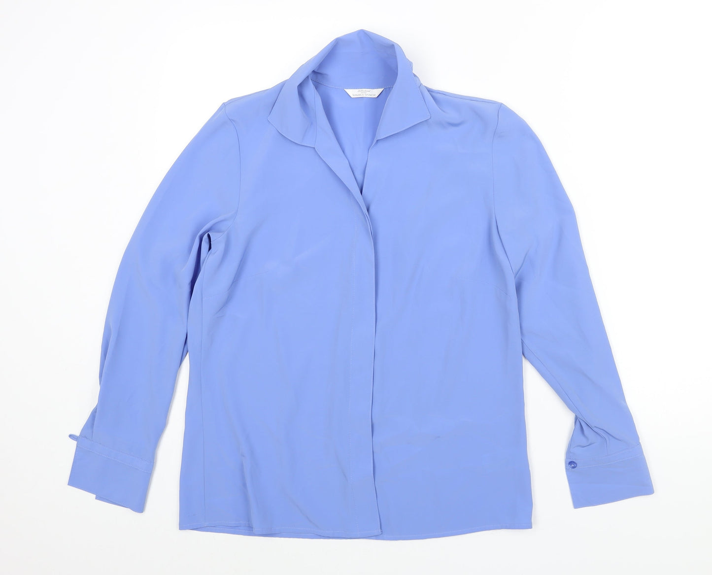 Womens UK Size 10 St Michael Blue Basic Button-Up