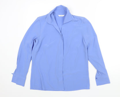 Womens UK Size 10 St Michael Blue Basic Button-Up