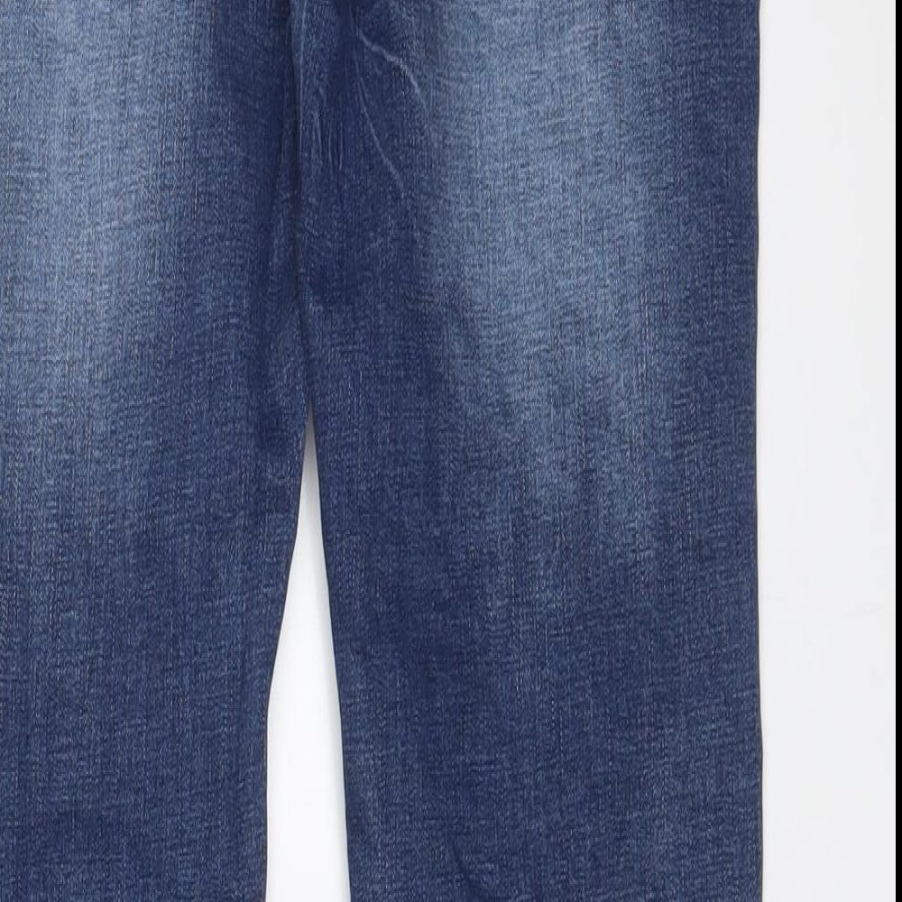 Leo Gutti Jeans Mens Blue Cotton Skinny Jeans Size 32 in L33 in Regular Button - Long Leg