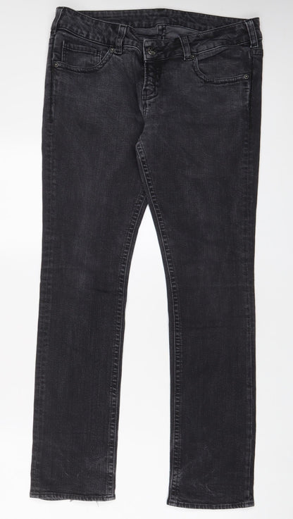 Moto Mens Grey Cotton Straight Jeans Size 34 in L32 in Regular Zip