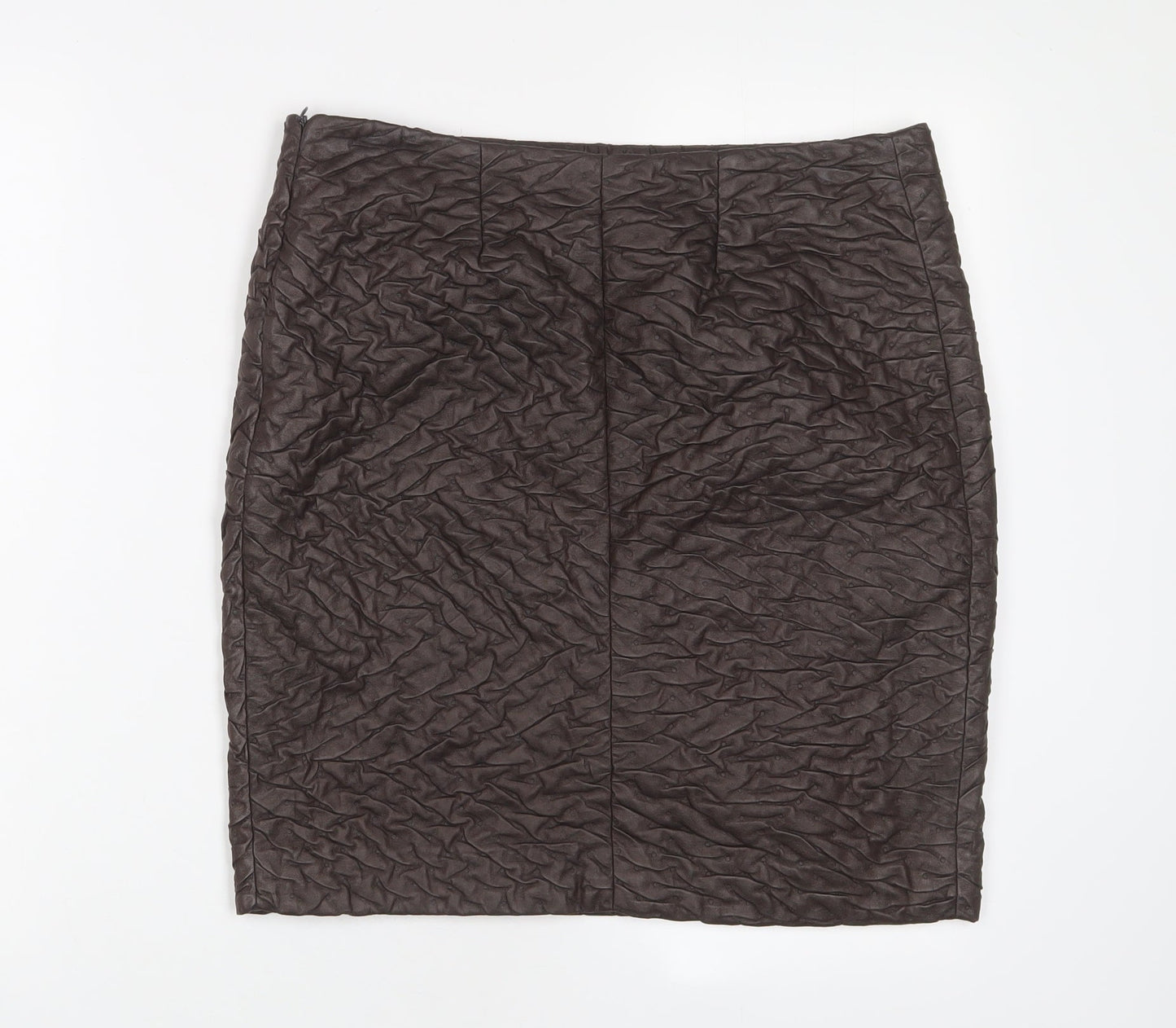 Javier Simorra Womens Brown Polyester A-Line Skirt Size 32 in Zip