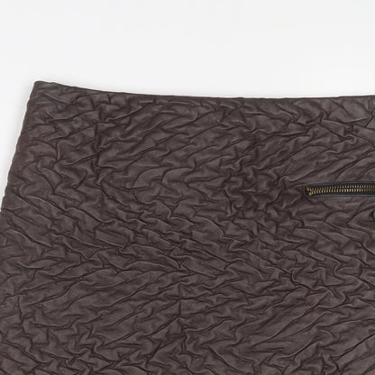 Javier Simorra Womens Brown Polyester A-Line Skirt Size 32 in Zip