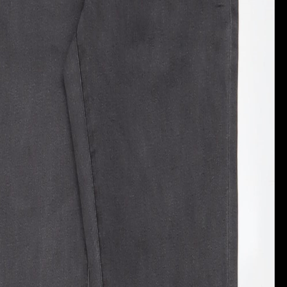 Denim & Co. Womens Grey Cotton Skinny Jeans Size 14 L28 in Regular Zip