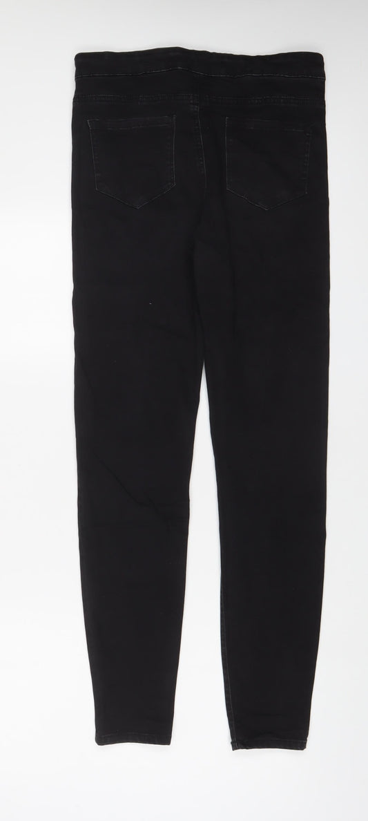 Denim & Co. Womens Black Cotton Skinny Jeans Size 14 L30 in Regular Zip