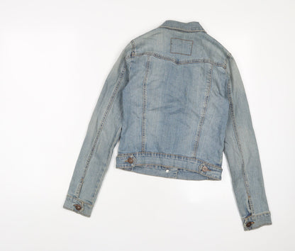 House Of Denim Womens Blue Jacket Size 8 Button