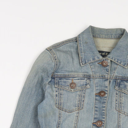 House Of Denim Womens Blue Jacket Size 8 Button