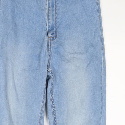 Cotton On Womens Blue Cotton Capri Jeans Size 8 L25 in Regular Zip