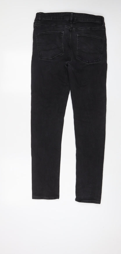 ASOS Mens Black Cotton Skinny Jeans Size 32 in L32 in Regular Zip