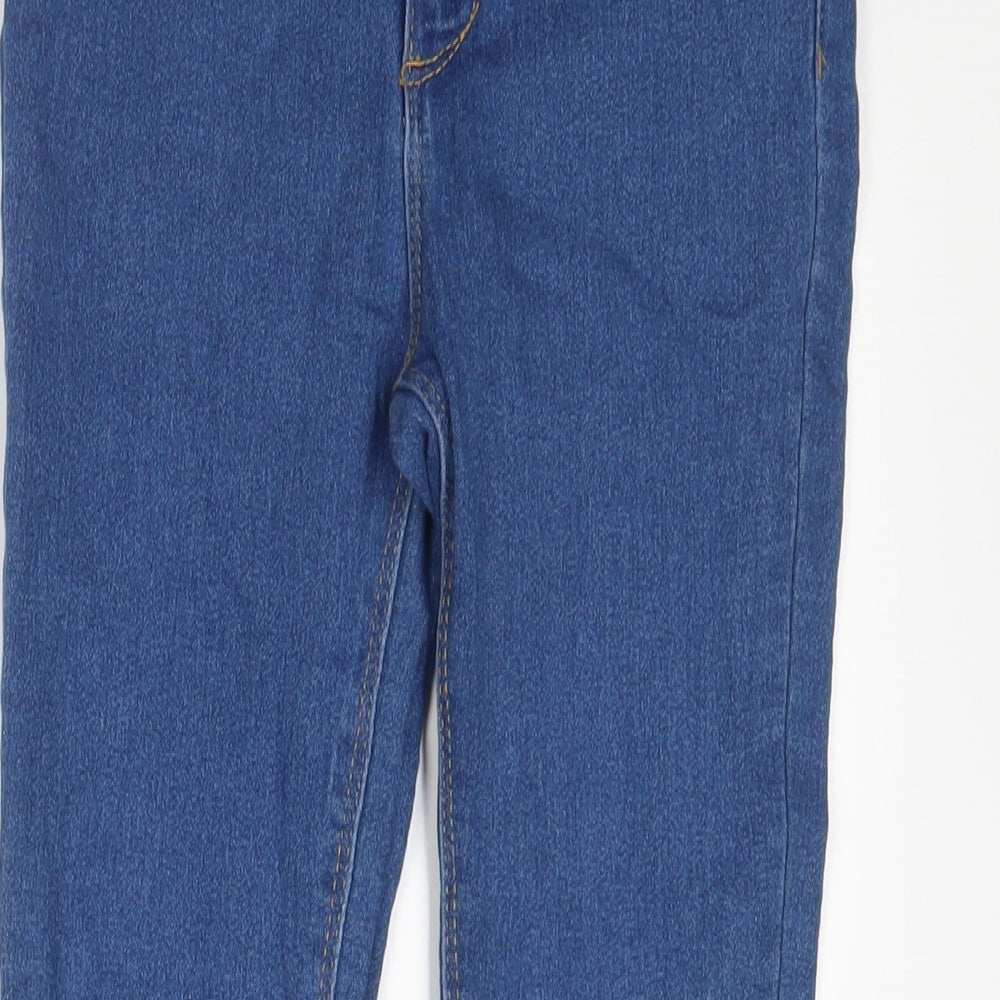 Denim & Co. Girls Blue Cotton Skinny Jeans Size 10-11 Years L25 in Regular Zip