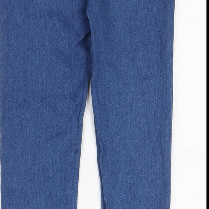 Denim & Co. Girls Blue Cotton Skinny Jeans Size 10-11 Years L25 in Regular Zip