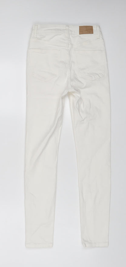 Mango Womens White Cotton Skinny Jeans Size S L26 in Regular Zip