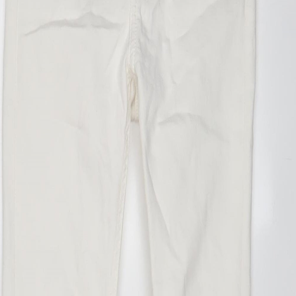 Mango Womens White Cotton Skinny Jeans Size S L26 in Regular Zip