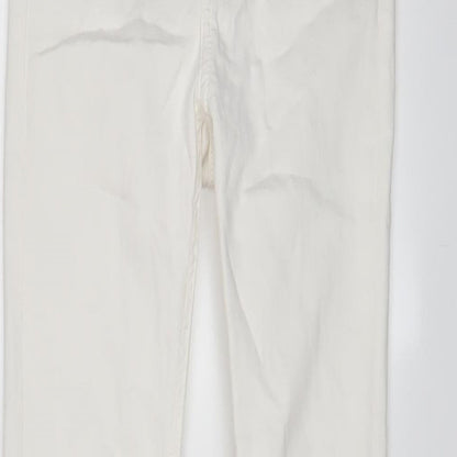 Mango Womens White Cotton Skinny Jeans Size S L26 in Regular Zip
