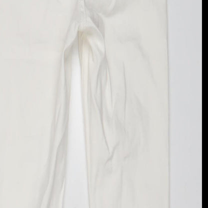 Mango Womens White Cotton Skinny Jeans Size S L26 in Regular Zip