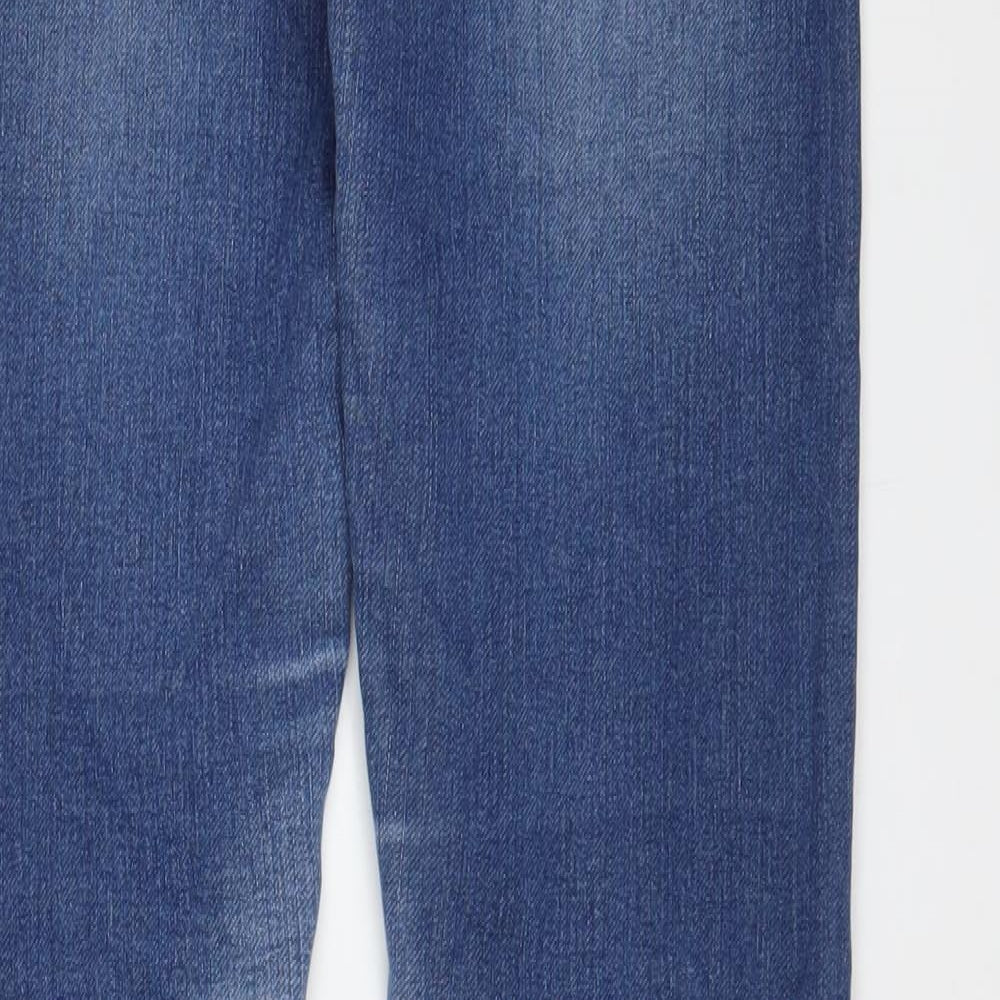 Samara Womens Blue Cotton Straight Jeans Size 10 L30 in Slim Zip