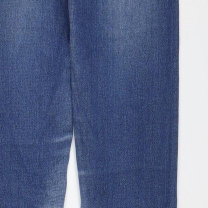 Samara Womens Blue Cotton Straight Jeans Size 10 L30 in Slim Zip