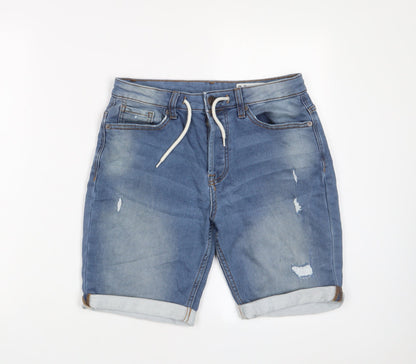 Denim & Co. Mens Blue Cotton Bermuda Shorts Size 30 in L8 in Regular Button