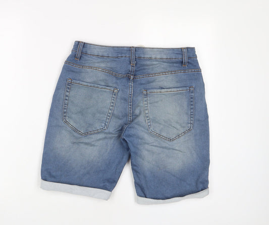 Denim & Co. Mens Blue Cotton Bermuda Shorts Size 30 in L8 in Regular Button