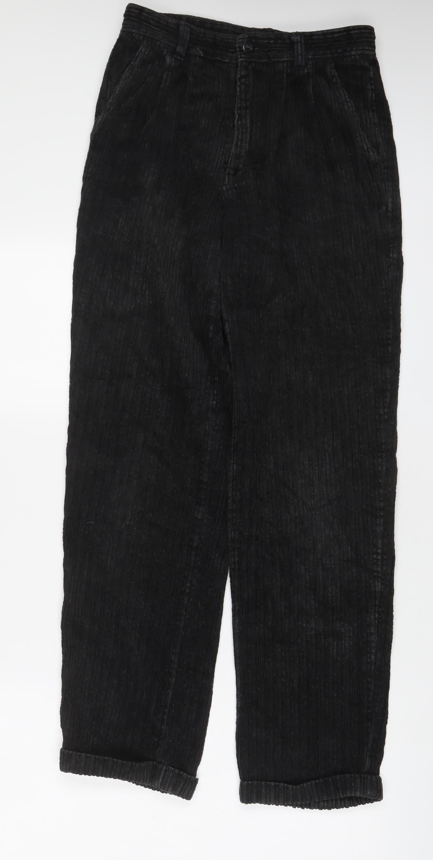 Nico Mens Grey Cotton Trousers Size 28 in L30 in Regular Zip