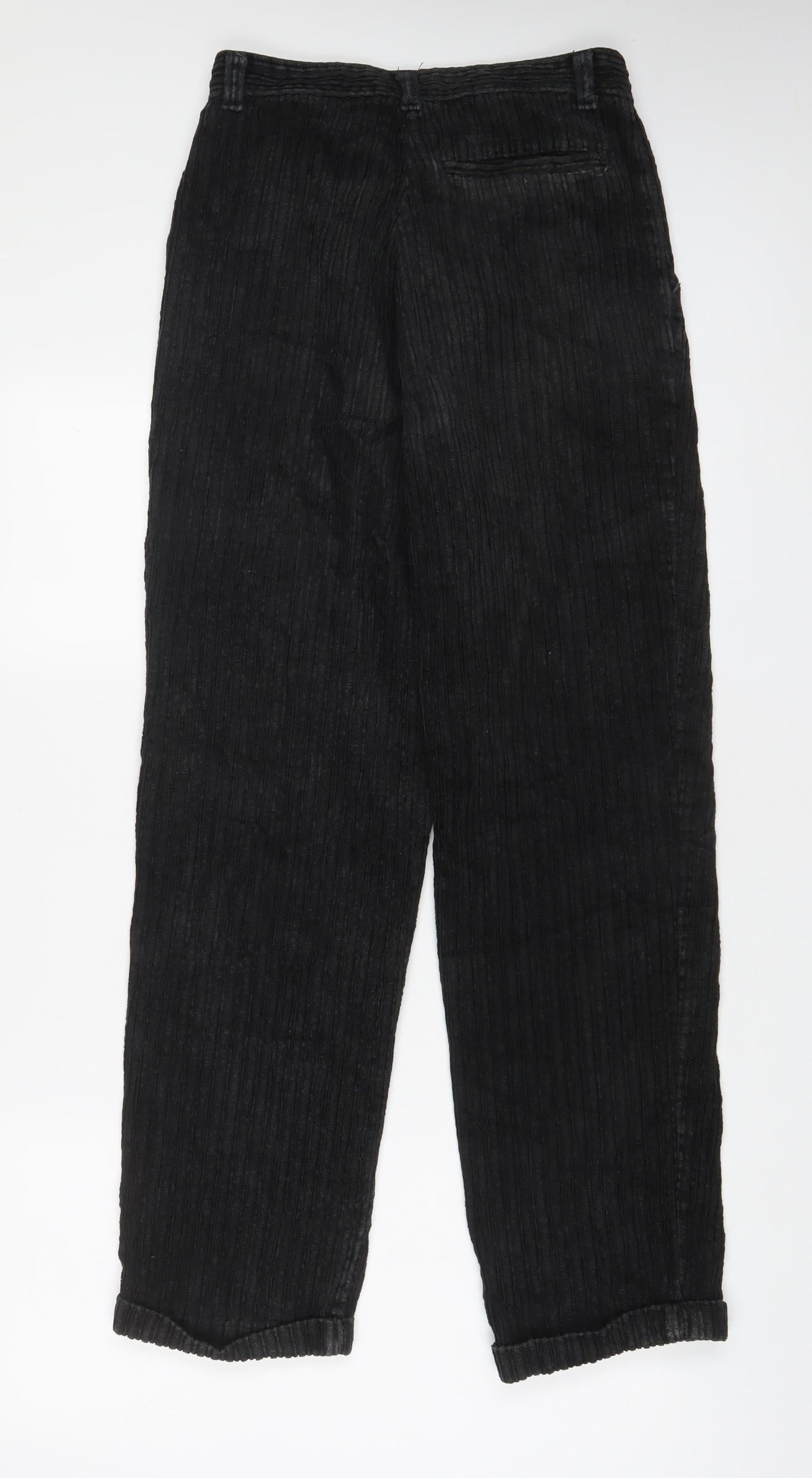 Nico Mens Grey Cotton Trousers Size 28 in L30 in Regular Zip