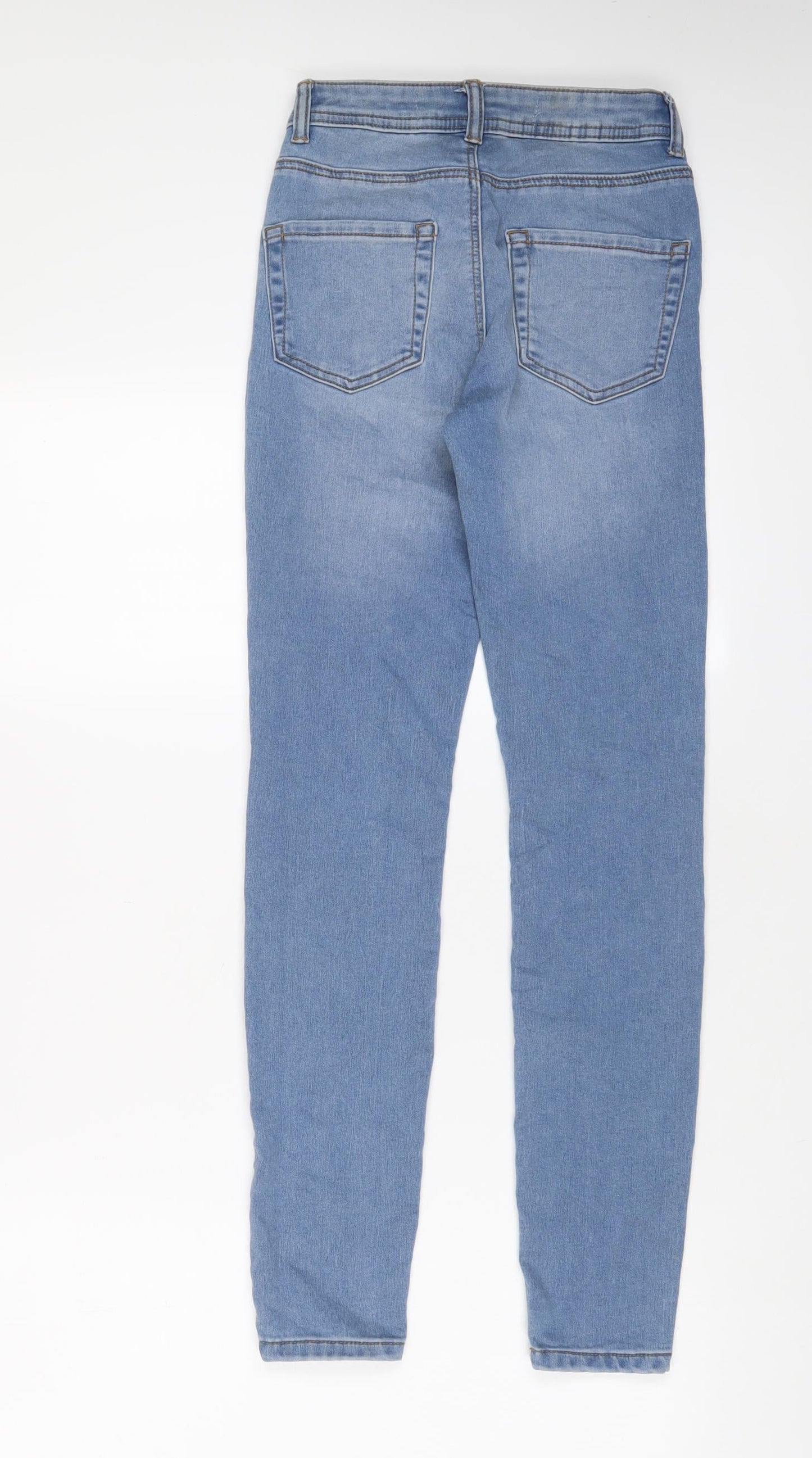 Denim & Co. Womens Blue Cotton Skinny Jeans Size 6 L28 in Regular Zip