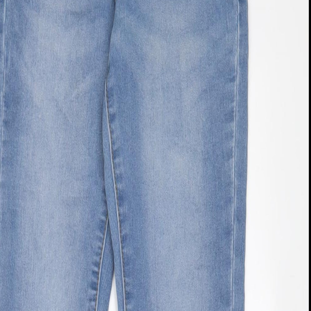Denim & Co. Womens Blue Cotton Skinny Jeans Size 6 L28 in Regular Zip