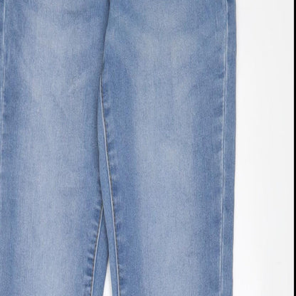 Denim & Co. Womens Blue Cotton Skinny Jeans Size 6 L28 in Regular Zip