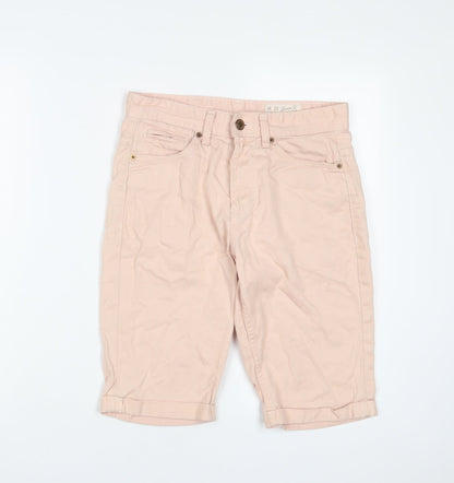 Denim & Co. Mens Pink Cotton Bermuda Shorts Size 28 in L11 in Regular Zip