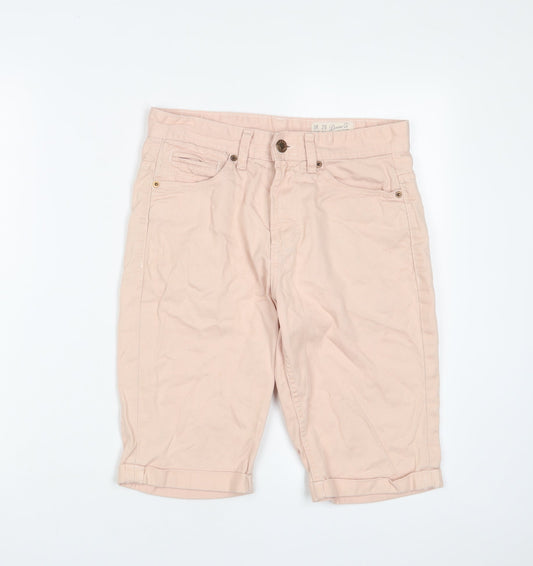 Denim & Co. Mens Pink Cotton Bermuda Shorts Size 28 in L11 in Regular Zip