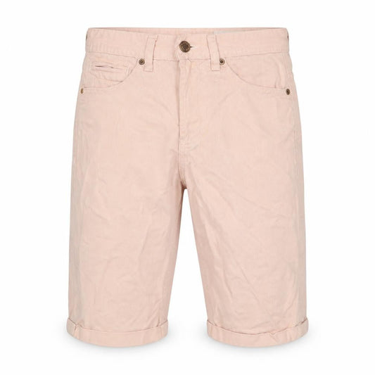 Front view of Denim & Co. men’s pink cotton bermuda shorts, size 28, in, 11-inch leg regular zip