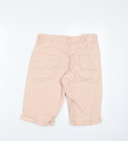 Denim & Co. Mens Pink Cotton Bermuda Shorts Size 28 in L11 in Regular Zip