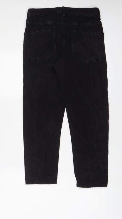ASOS Womens Black Cotton Straight Jeans Size 28 in L30 in Regular Zip