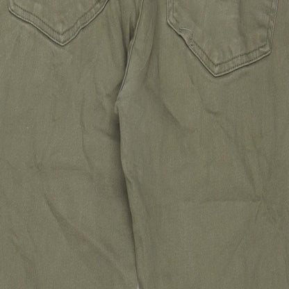 Feel The Magic Womens Green Cotton Straight Jeans Size 34 in L28 in Regular Zip