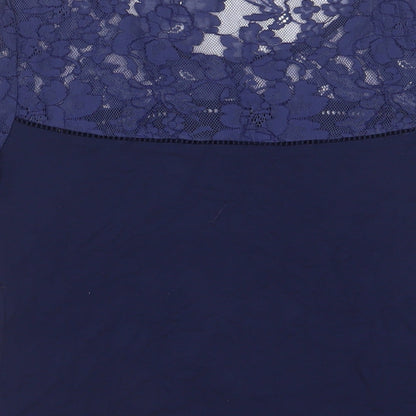 Womens UK Size M Pieces Blue Basic T-Shirt