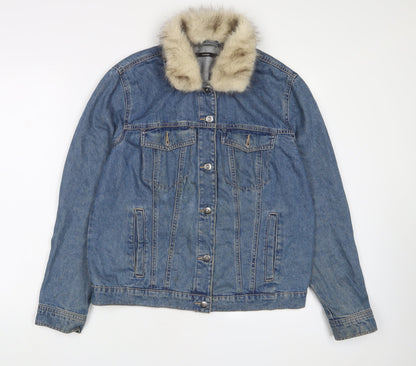 George Womens Blue Jacket Size 14 Button - Pockets