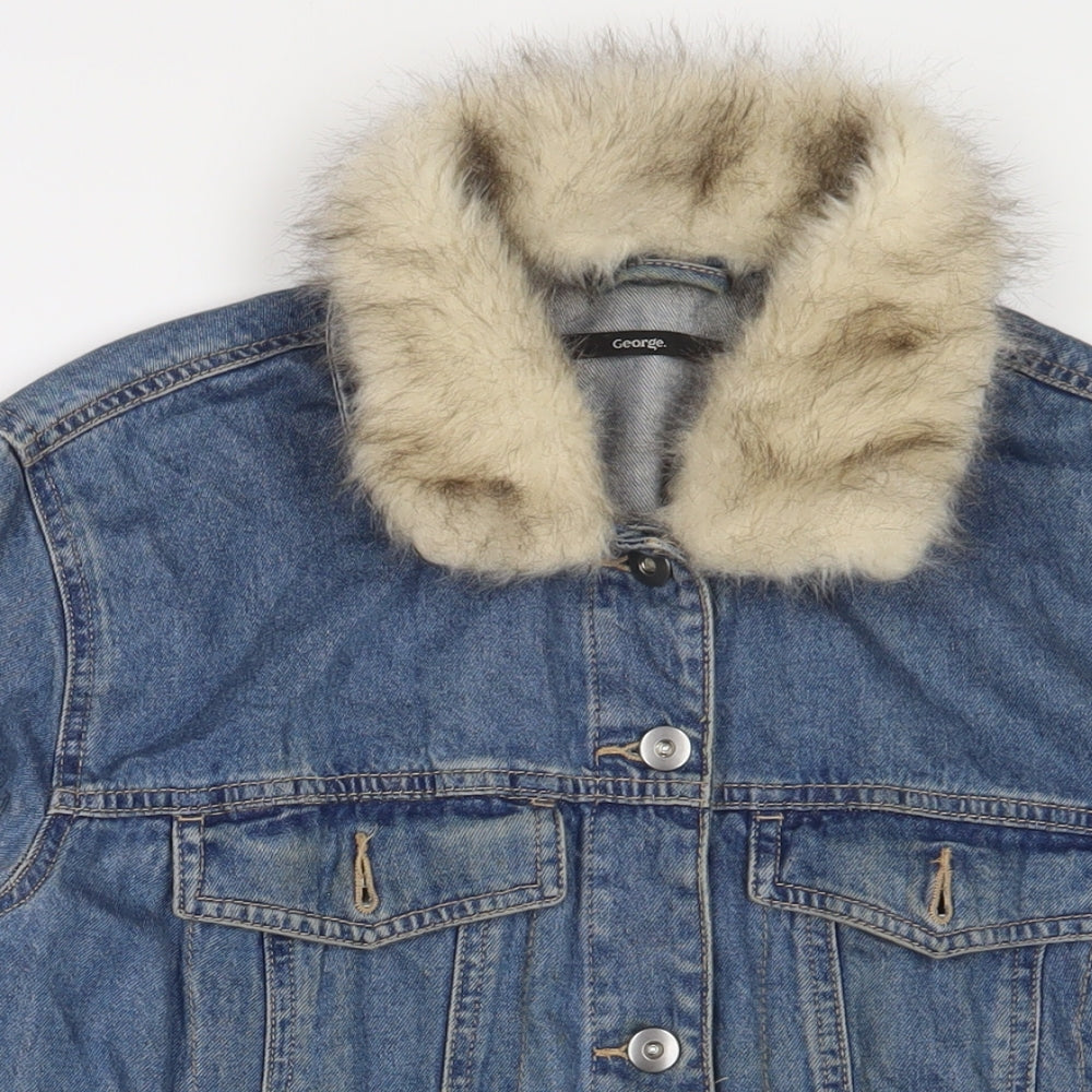 George Womens Blue Jacket Size 14 Button - Pockets