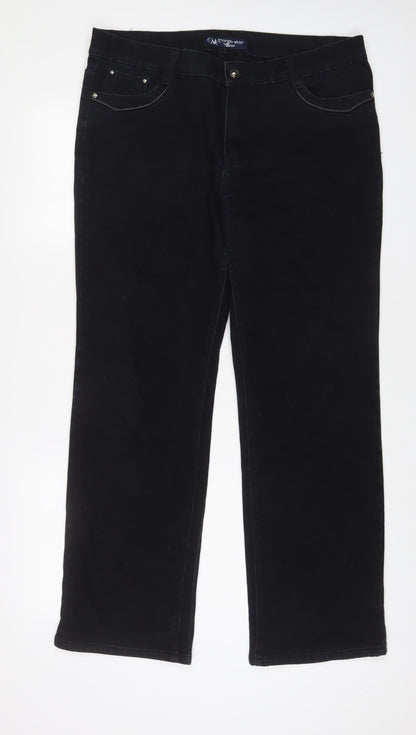 Month Star Womens Blue Cotton Straight Jeans Size 35 in L30 in Regular Zip
