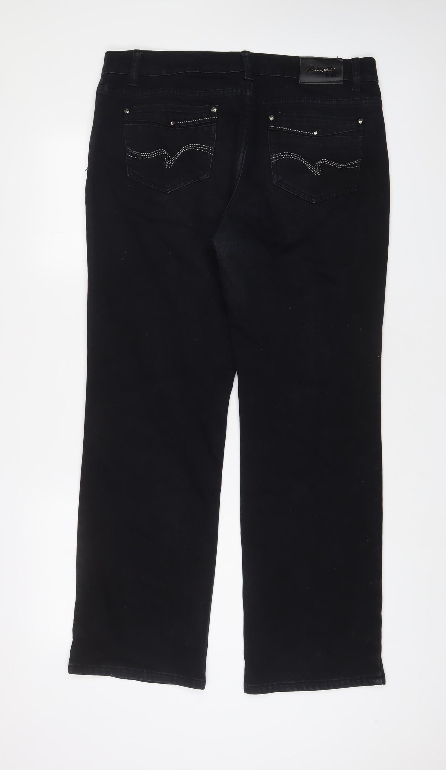 Month Star Womens Blue Cotton Straight Jeans Size 35 in L30 in Regular Zip