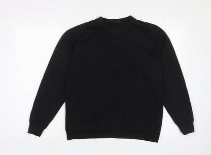 Mens UK Size S Boohoo Black Pullover Sweatshirt