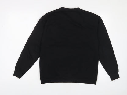 Mens UK Size S Boohoo Black Pullover Sweatshirt