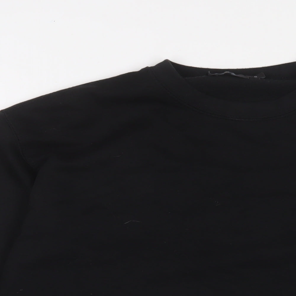 Mens UK Size S Boohoo Black Pullover Sweatshirt