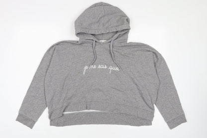 Maison Labiche Womens Grey Cotton Pullover Hoodie Size S Pullover - Cropped