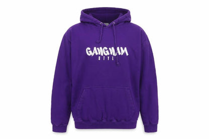 Gangnam Style Womens Purple Cotton Pullover Hoodie Size M Pullover