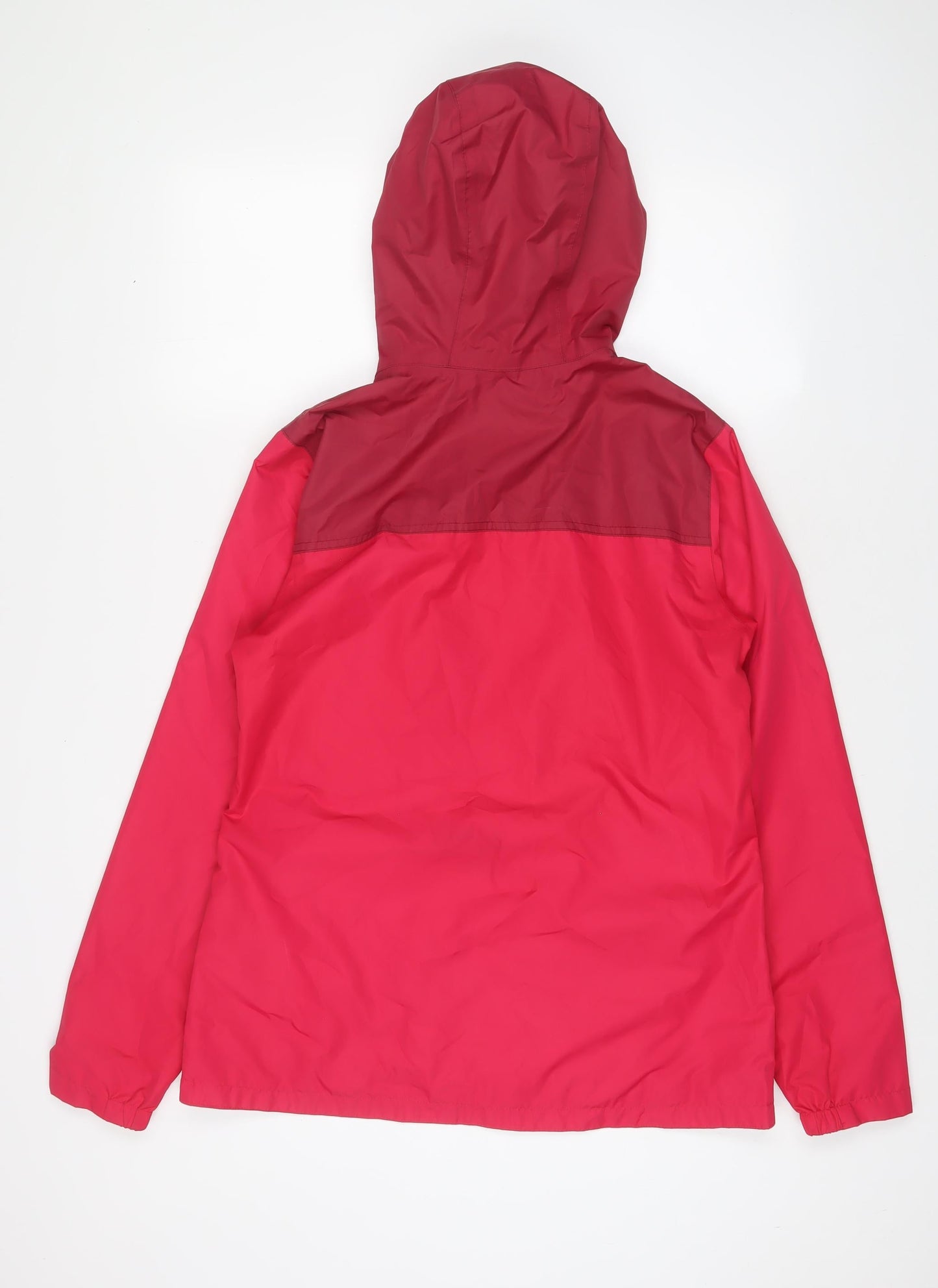 DECATHLON Womens Pink Rain Coat Coat Size S Zip - Zip Pockets